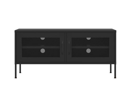 Comodă tv, negru, 105x35x50 cm, oțel, 4 image