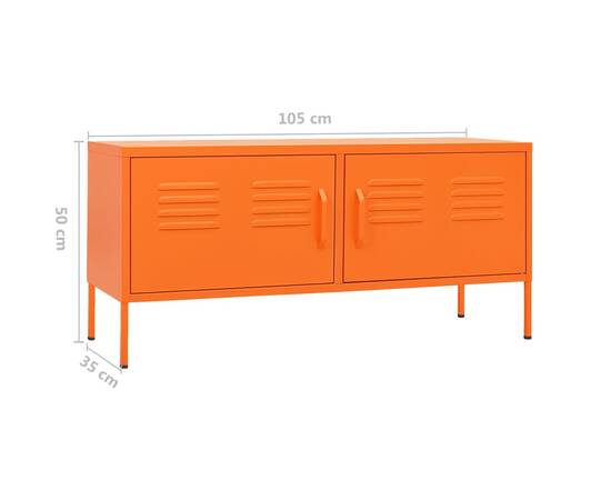 Comodă tv, portocaliu, 105x35x50 cm, oțel, 10 image