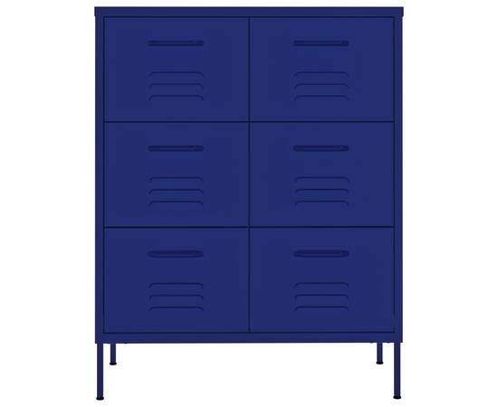 Dulap cu sertare, bleumarin, 80x35x101,5 cm, oțel, 4 image