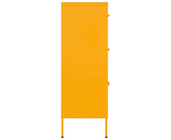 Dulap cu sertare, galben muștar, 80x35x101,5 cm, oțel, 5 image