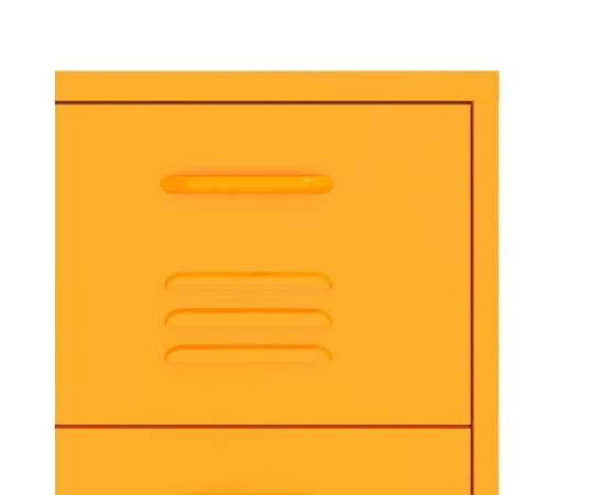Dulap cu sertare, galben muștar, 80x35x101,5 cm, oțel, 8 image