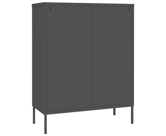 Dulap cu sertare, negru, 80x35x101,5 cm, oțel, 6 image