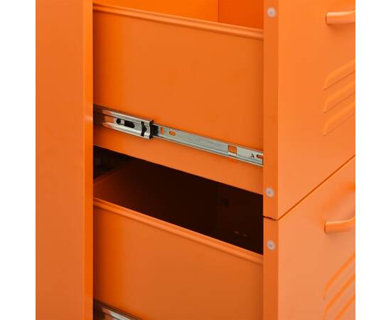 Dulap cu sertare, portocaliu, 80x35x101,5 cm, oțel, 3 image