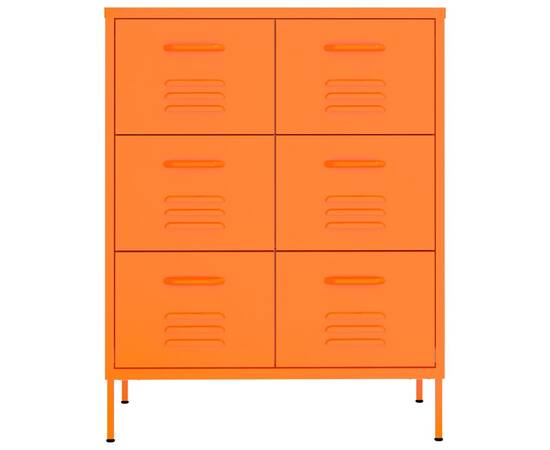 Dulap cu sertare, portocaliu, 80x35x101,5 cm, oțel, 4 image