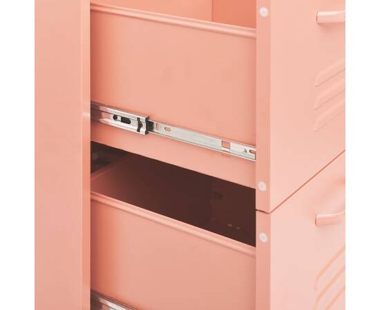 Dulap cu sertare, roz, 80x35x101,5 cm, oțel, 3 image