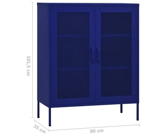 Dulap de depozitare, bleumarin, 80x35x101,5 cm, oțel, 9 image