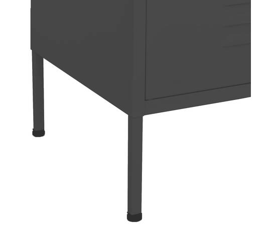 Dulap de depozitare, negru, 80x35x101,5 cm, oțel, 8 image