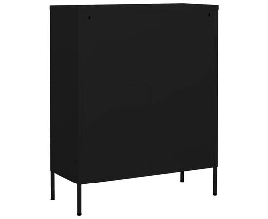 Dulap de depozitare, negru, 80x35x101,5 cm, oțel, 7 image