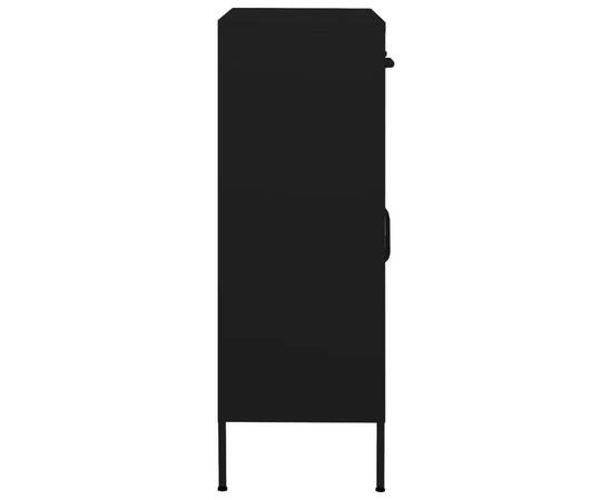 Dulap de depozitare, negru, 80x35x101,5 cm, oțel, 6 image