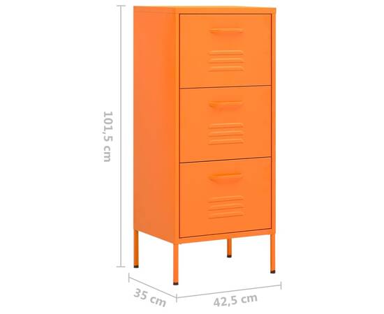Dulap de depozitare, portocaliu, 42,5x35x101,5 cm, oțel, 10 image
