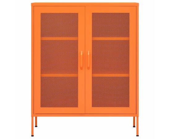 Dulap de depozitare, portocaliu, 80x35x101,5 cm, oțel, 3 image