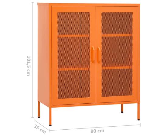Dulap de depozitare, portocaliu, 80x35x101,5 cm, oțel, 9 image