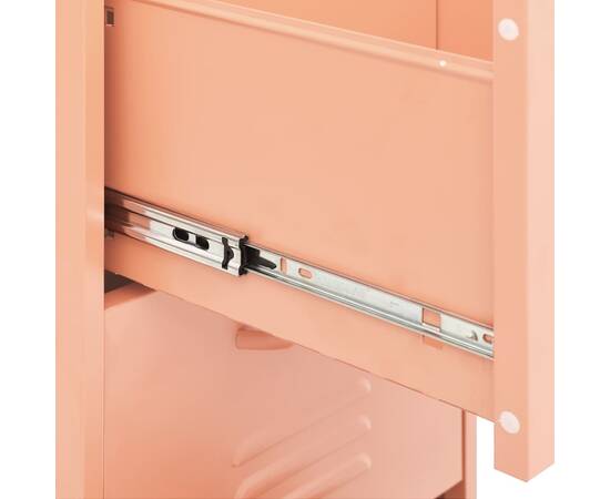 Dulap de depozitare, roz, 42,5x35x101,5 cm, oțel, 9 image