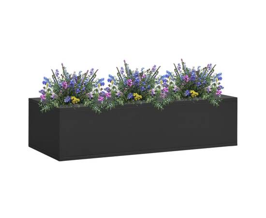 Cutie pentru flori de birou, antracit, 90x40x23 cm, oțel