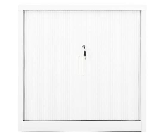 Dulap cu ușă glisantă, alb, 90x40x90 cm, oțel, 4 image
