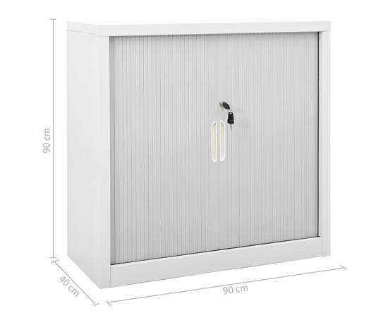 Dulap cu ușă glisantă, gri, 90x40x90 cm, oțel, 9 image