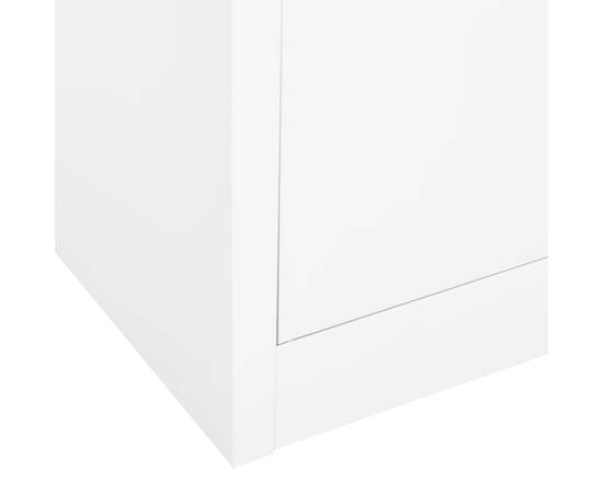 Dulap de birou, alb, 90x40x180 cm, oțel/sticlă securizată, 10 image