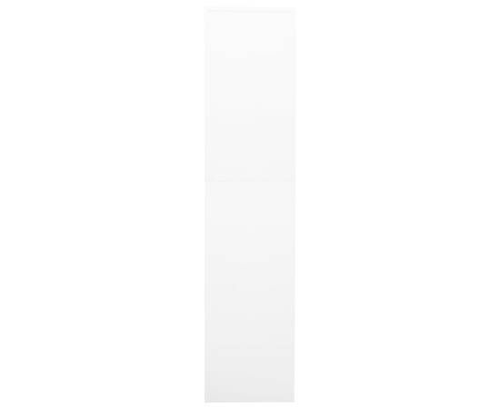 Dulap de birou, alb, 90x40x180 cm, oțel/sticlă securizată, 6 image