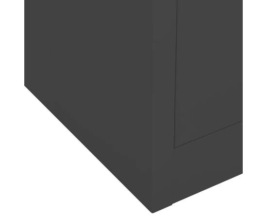 Dulap de birou, negru, 90x40x102 cm, oțel, 9 image