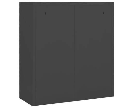 Dulap de birou, negru, 90x40x102 cm, oțel, 6 image