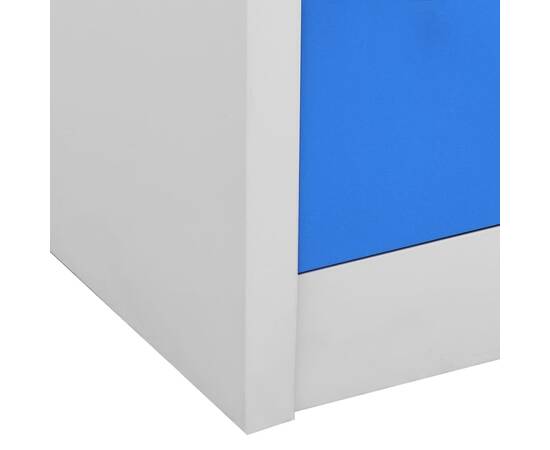Dulap de vestiar, gri deschis și albastru, 90x45x92,5 cm, oțel, 7 image