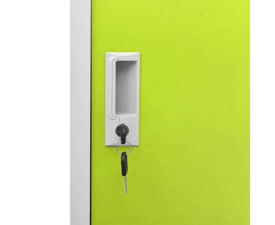 Dulap vestiar, gri deschis și verde, 90x45x92,5 cm, oțel, 6 image