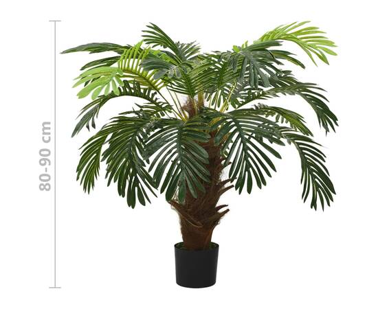 Plantă artificială palmier cycas cu ghiveci, verde, 90 cm, 6 image