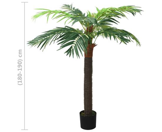 Plantă artificială palmier phoenix cu ghiveci, verde, 190 cm, 6 image