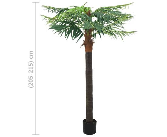 Plantă artificială palmier phoenix cu ghiveci, verde, 215 cm, 6 image