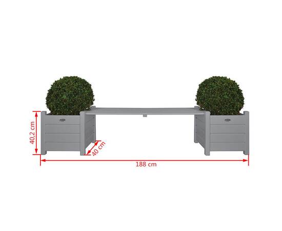 Esschert design mobiler de grădină cu jardiniere gri cf33g, 2 image