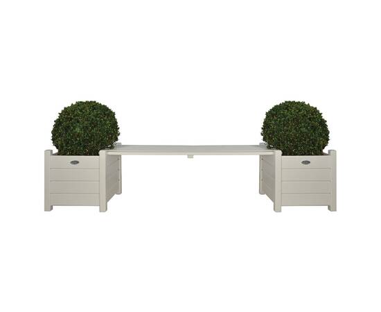 Esschert jardiniere cu bancă tip pod, alb, cf33w, 2 image