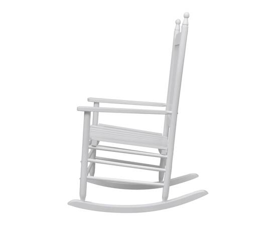 Scaun balansoar cu șezut curbat, alb, lemn, 2 image