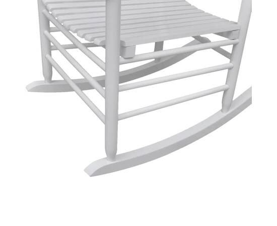 Scaun balansoar cu șezut curbat, alb, lemn, 3 image