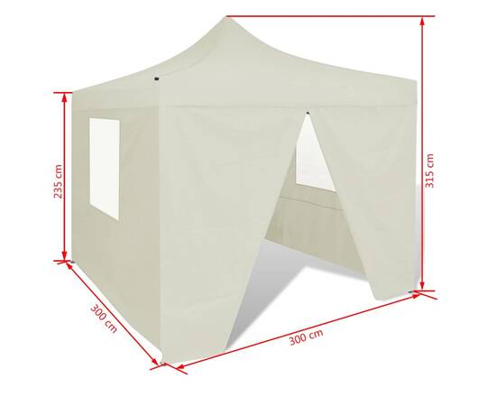 41464  cream foldable tent 3 x 3 m with 4 walls, 11 image