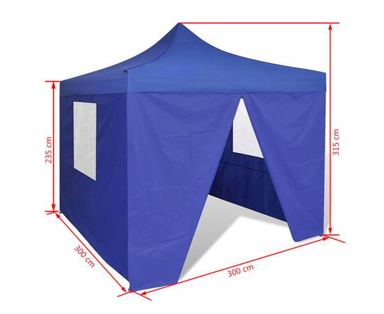 41466  blue foldable tent 3 x 3 m with 4 walls, 11 image