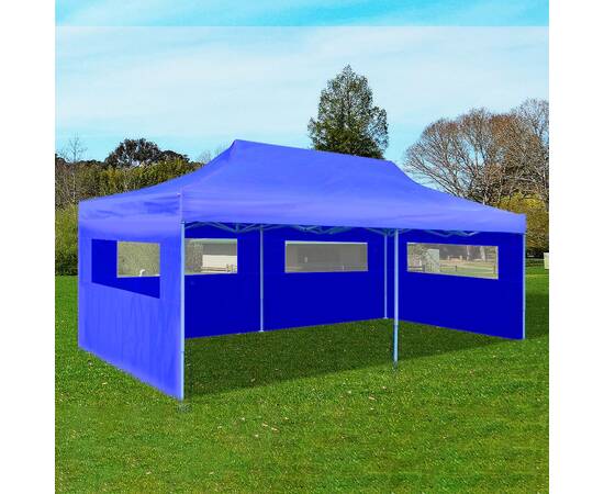 Cort de petrecere pliabil de tip pop-up, albastru, 3 x 6 m