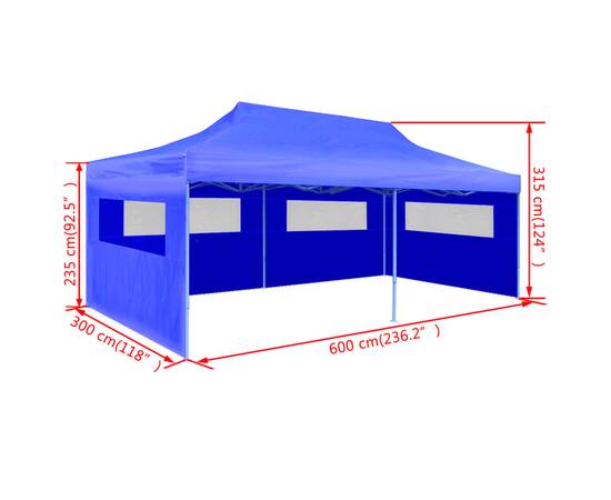 Cort de petrecere pliabil de tip pop-up, albastru, 3 x 6 m, 9 image