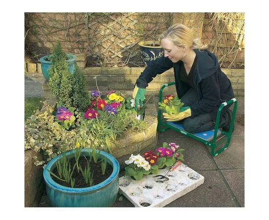 Draper tools scaun/ suport de grădinărit pliabil, verde, fier, 64970, 2 image