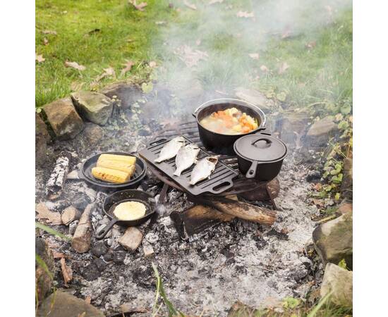 Esschert design set de gătit pentru camping, 7 piese, negru, ff240, 4 image