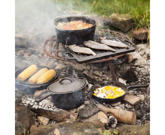 Esschert design set de gătit pentru camping, 7 piese, negru, ff240, 2 image