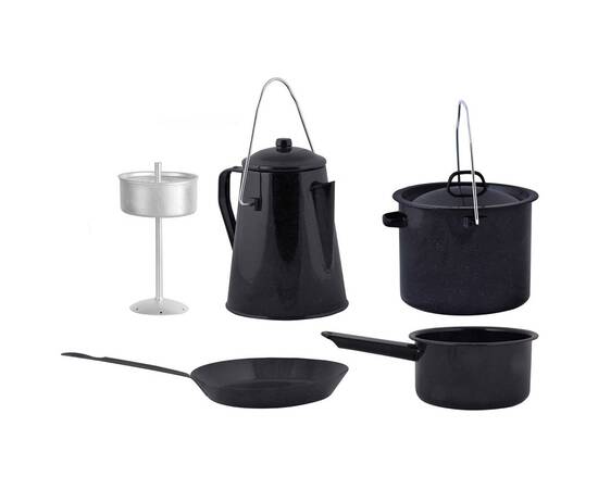 Esschert design set de gătit pentru exterior, 4 piese, negru, ff215
