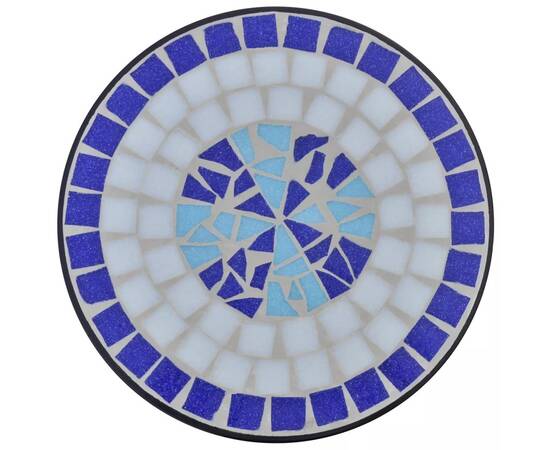 Masă cu blat ceramic, albastru-alb, 3 image