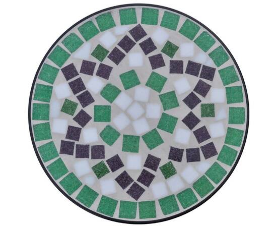 Masă cu blat ceramic, verde-alb, 3 image