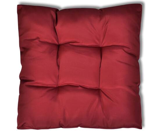 Pernă de scaun tapițată, 80x80x10 cm, roșu vin, 2 image