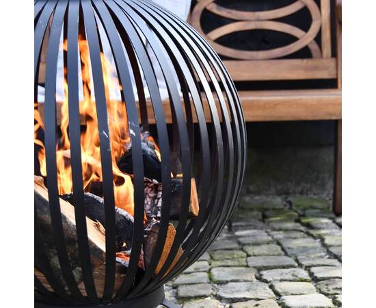 Esschert design bol pentru foc, negru, benzi oțel carbon ff400, 6 image