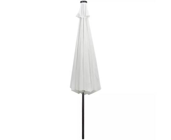 Umbrelă de exterior cu led-uri 3 m, alb nisipiu, 7 image