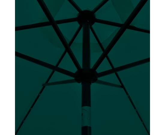 Umbrelă de exterior cu led-uri 3 m, verde, 2 image