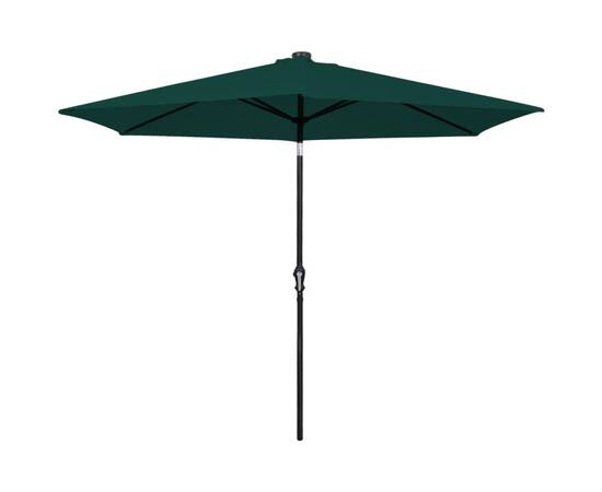 Umbrelă de exterior cu led-uri 3 m, verde, 6 image