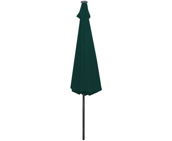 Umbrelă de exterior cu led-uri 3 m, verde, 7 image