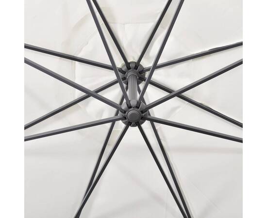 Umbrelă de soare suspendată, 3,5 m, alb nisipiu, 2 image